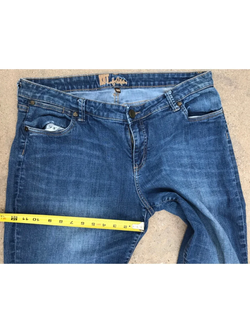 Kut from the Kloth Jeans Womens 14W Blue Katy Boyfriend Dark Wash Denim 36W 29L